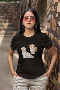 Round Neck T-Shirt (Women) - Shih Tzu Sweethearts (11 colours)