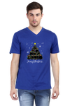 V Neck T-Shirt (Men) - Meowy Christmas (3 Colours)