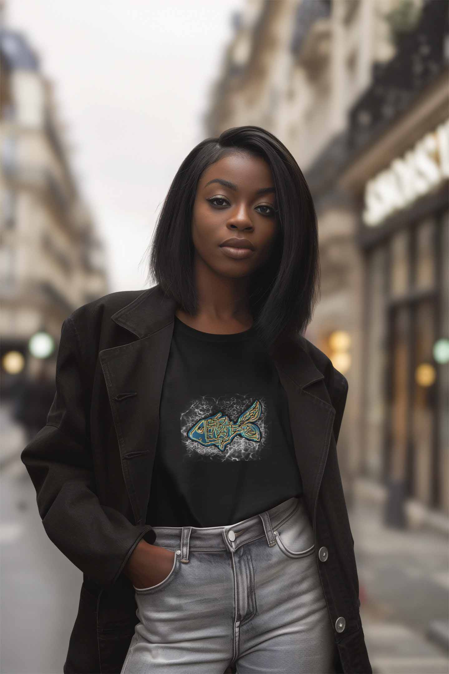 Round Neck T-Shirt (Women) - Little Tamasaba Goldfish (11 colours)
