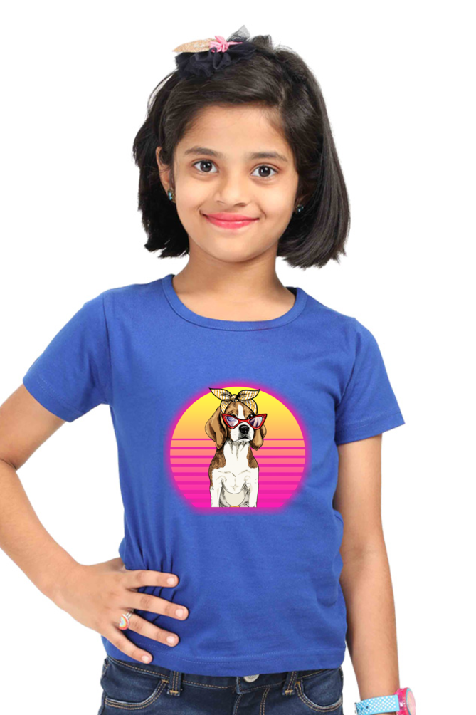 Round Neck T-Shirt (Girls) - Lil Miss Beagle (7 Colours)