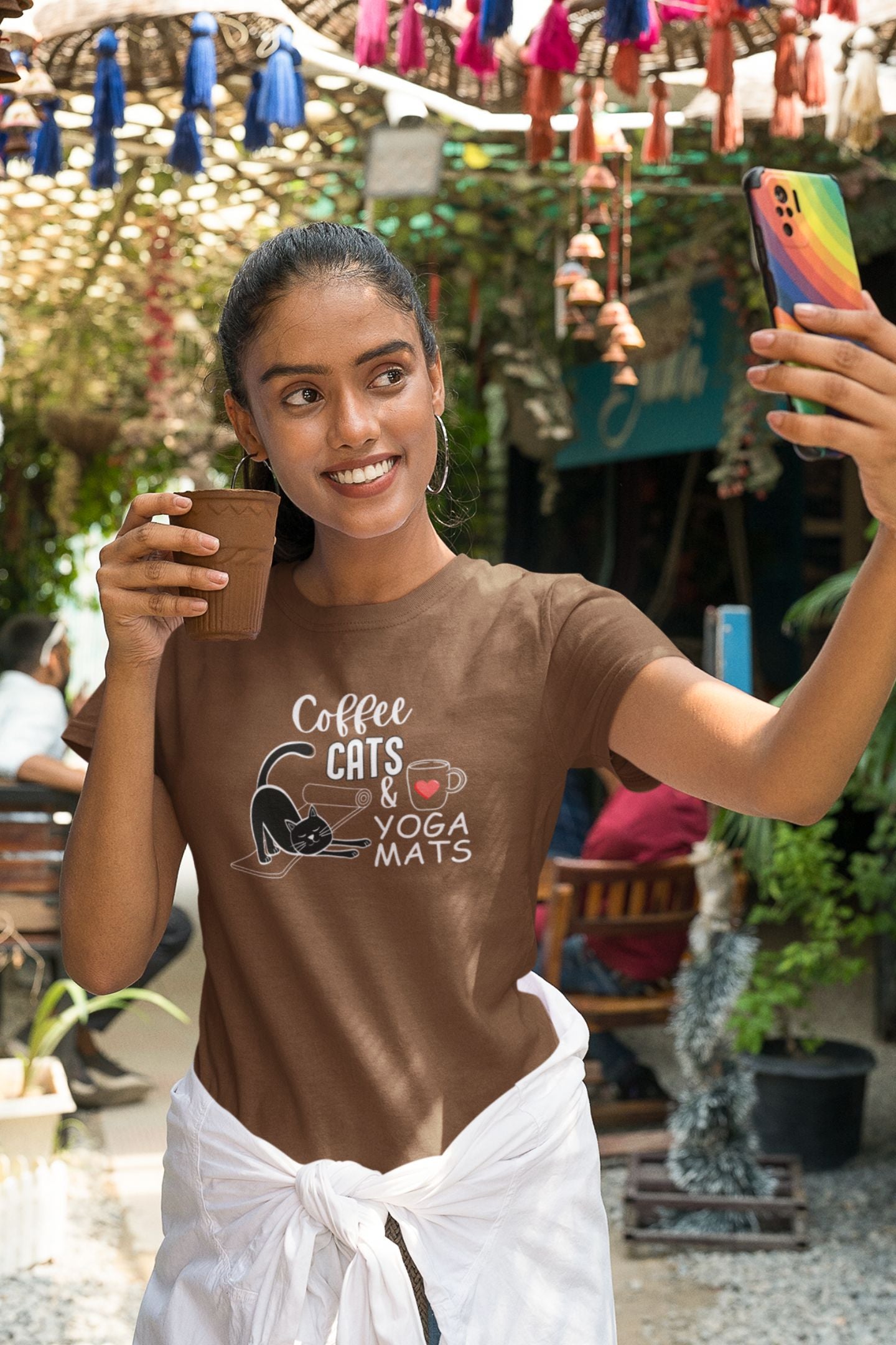 Round Neck T-Shirt (Women) - Paws Coffee Repeat (5 Colours)
