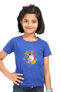 Round Neck T-Shirt (Girls) - Splashes Of Joy Puppy (6 Colours)