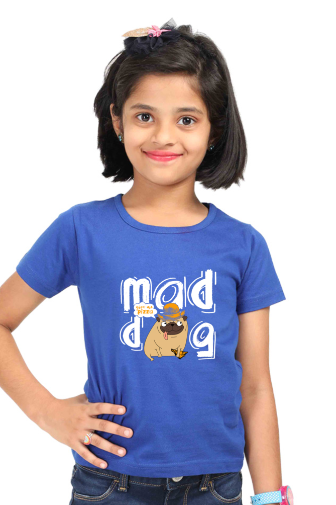 Round Neck T-Shirt (Girls) - Pizza Pug (3 Colours)