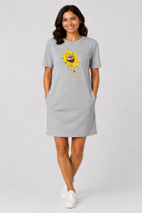 T-shirt Dress With Pockets - A Meowment Of Sunshine (5 Colours) (Slim Fit)