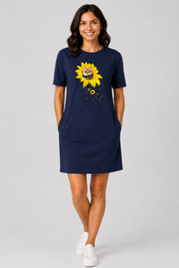 T-shirt Dress With Pockets - A Meowment Of Sunshine (5 Colours) (Slim Fit)