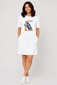 T-shirt Dress With Pockets - Adopt, Don’t Shop (3 Colours) (Slim Fit)