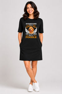 T-shirt Dress With Pockets - Angelic Poodle (3 Colours) (Slim Fit)