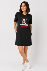 T-shirt Dress With Pockets - Barking Bowtie (3 Colours) (Slim Fit)
