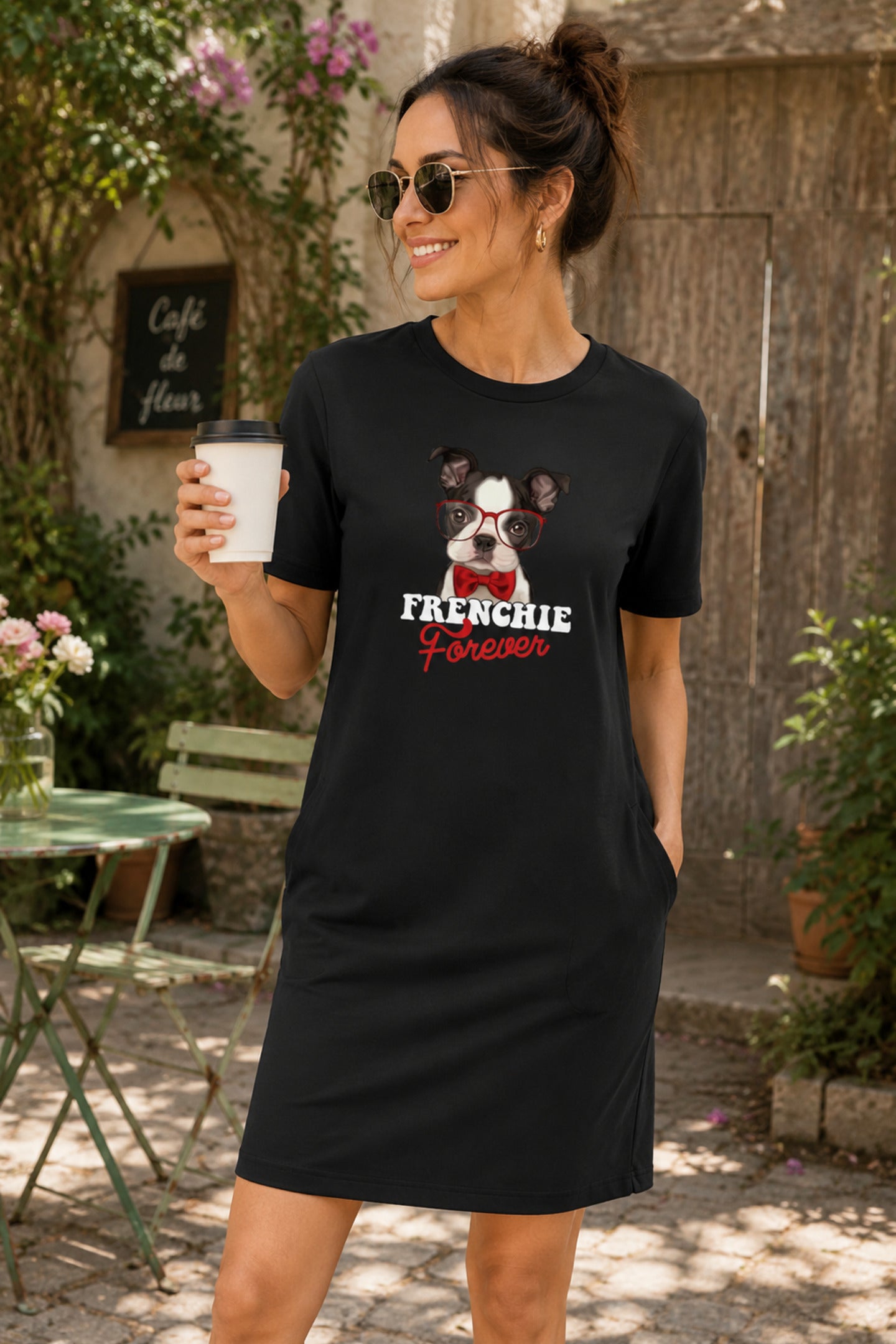 T-shirt Dress With Pockets - Barking Bowtie (3 Colours) (Slim Fit)