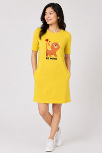 T-shirt Dress With Pockets - Be Mine Valentine (3 Colours) (Slim Fit)