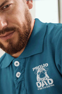 Polo Neck T-Shirt (Men) - Proud Pug Dad (4 Colours)