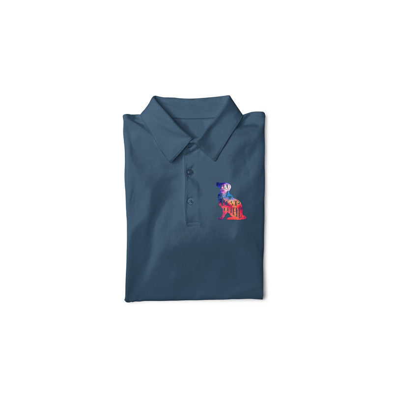 [Sale] Polo Neck T-Shirt (Men) - Best Fur-ends Forever - Petrol Blue - XL