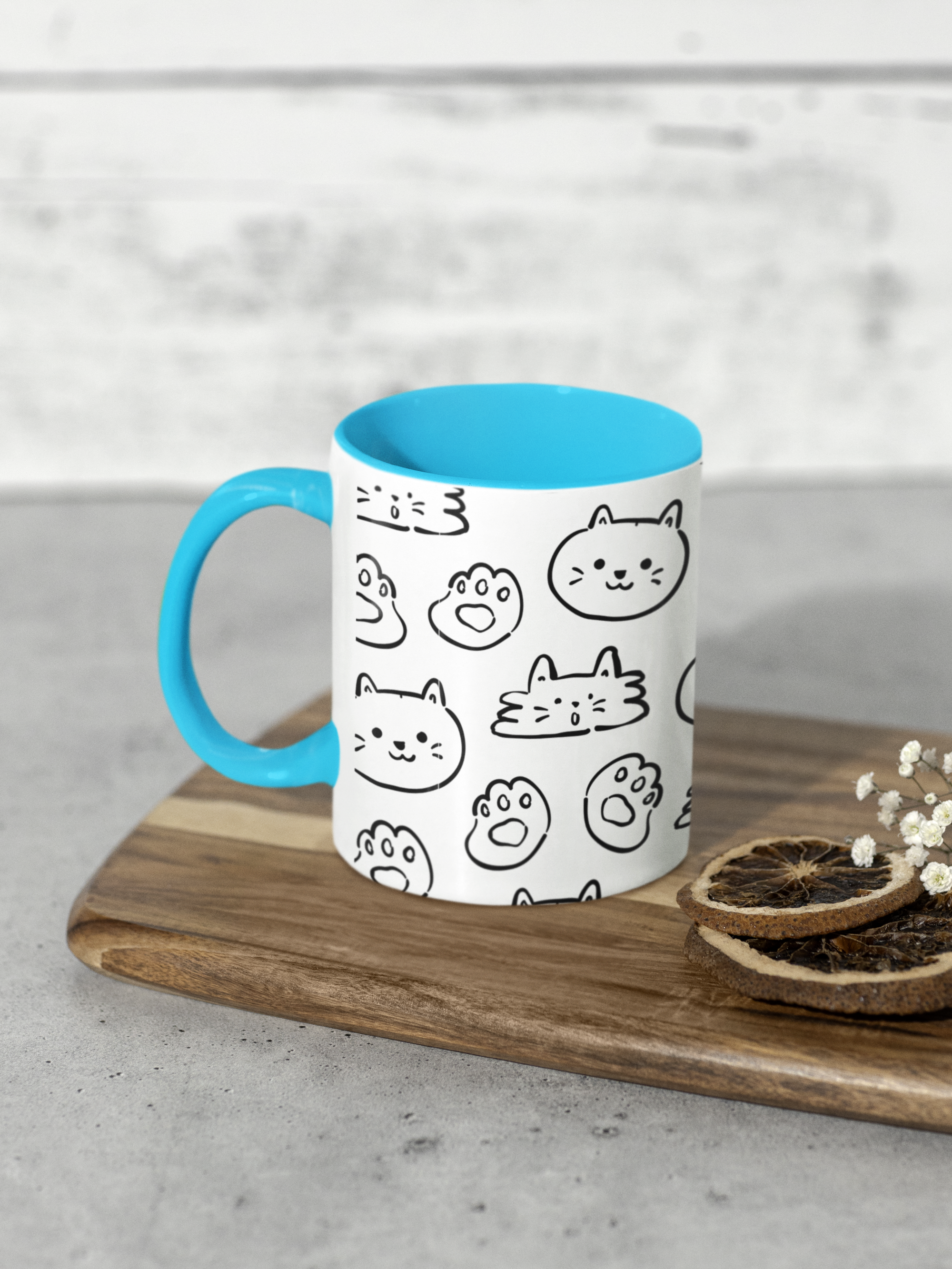Whisker Doodles Coffee Mug (8 Colours)