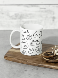 Whisker Doodles Coffee Mug (8 Colours)