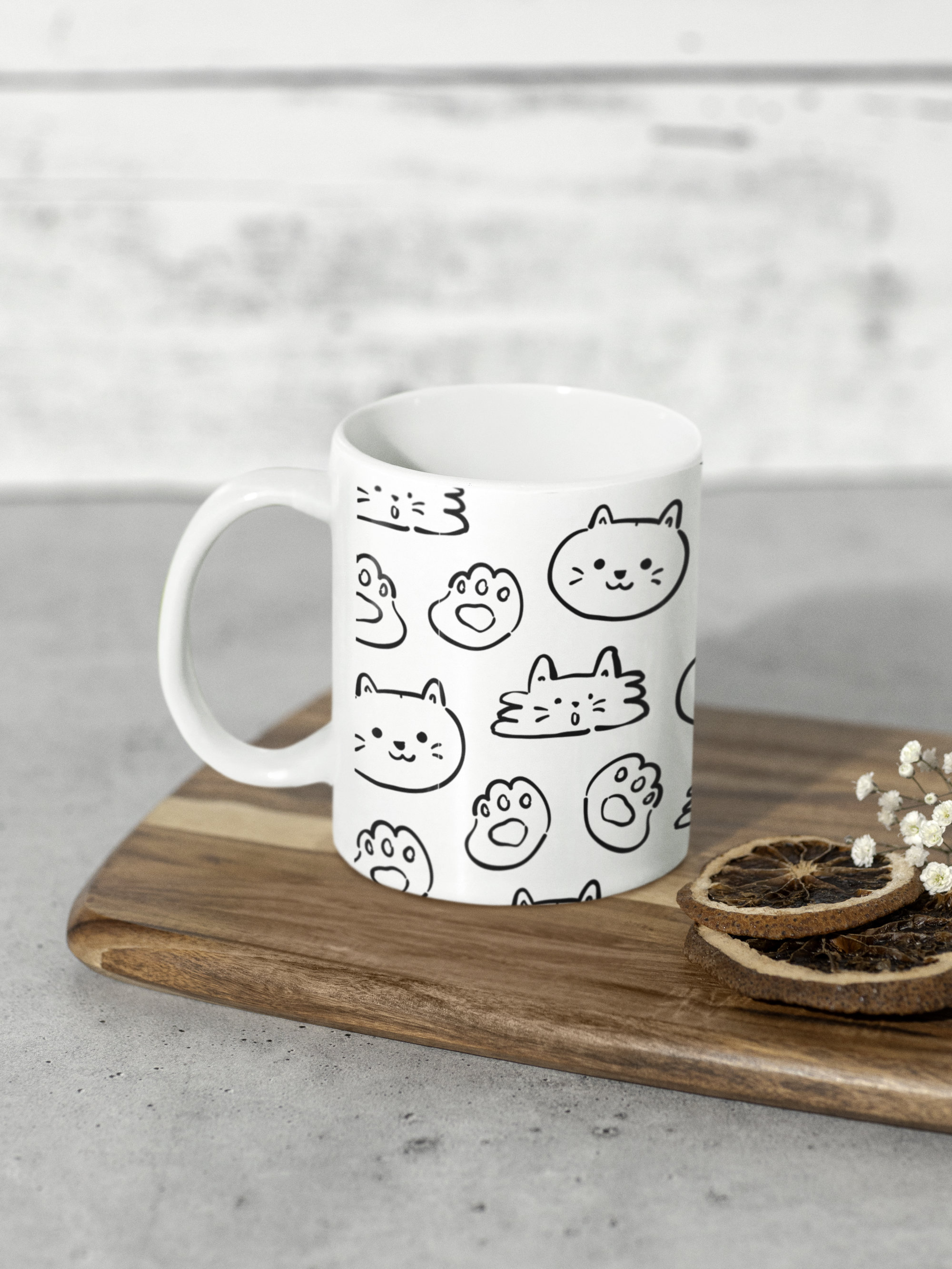 Whisker Doodles Coffee Mug (8 Colours)