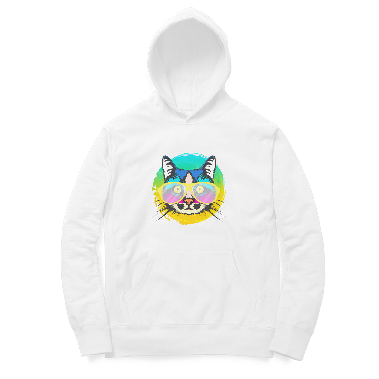 Hoodie (Men) - Cat With Glasses (12 Colours)