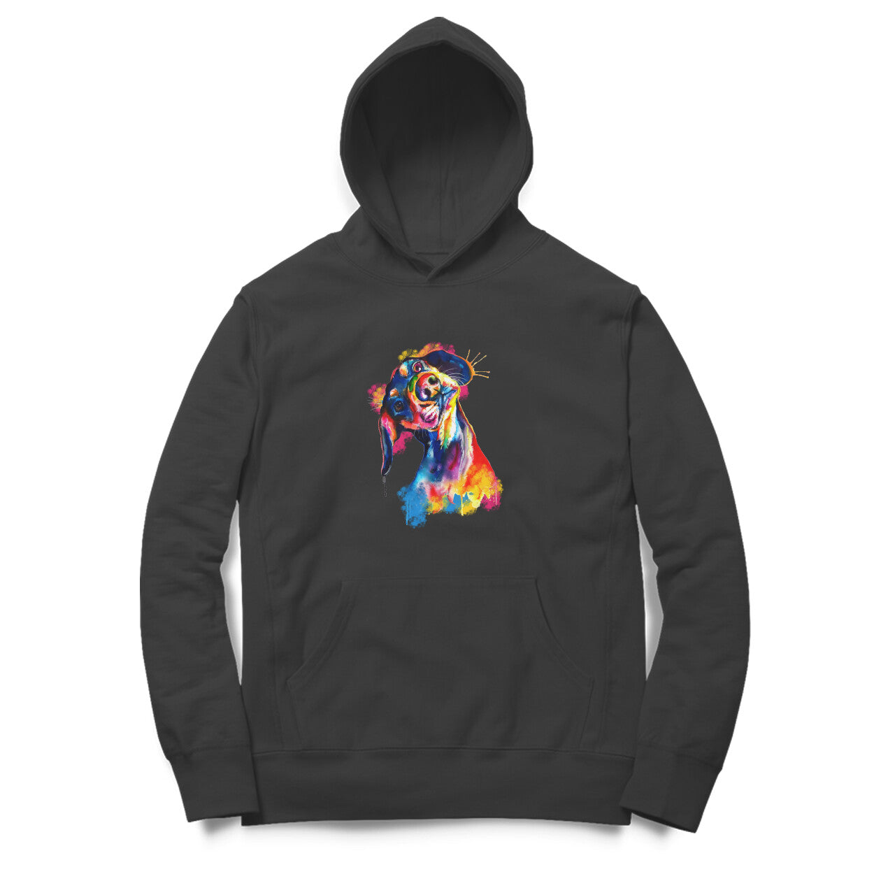 Hoodie (Men) - Tilted Head Rainbow Dog (9 Colours)