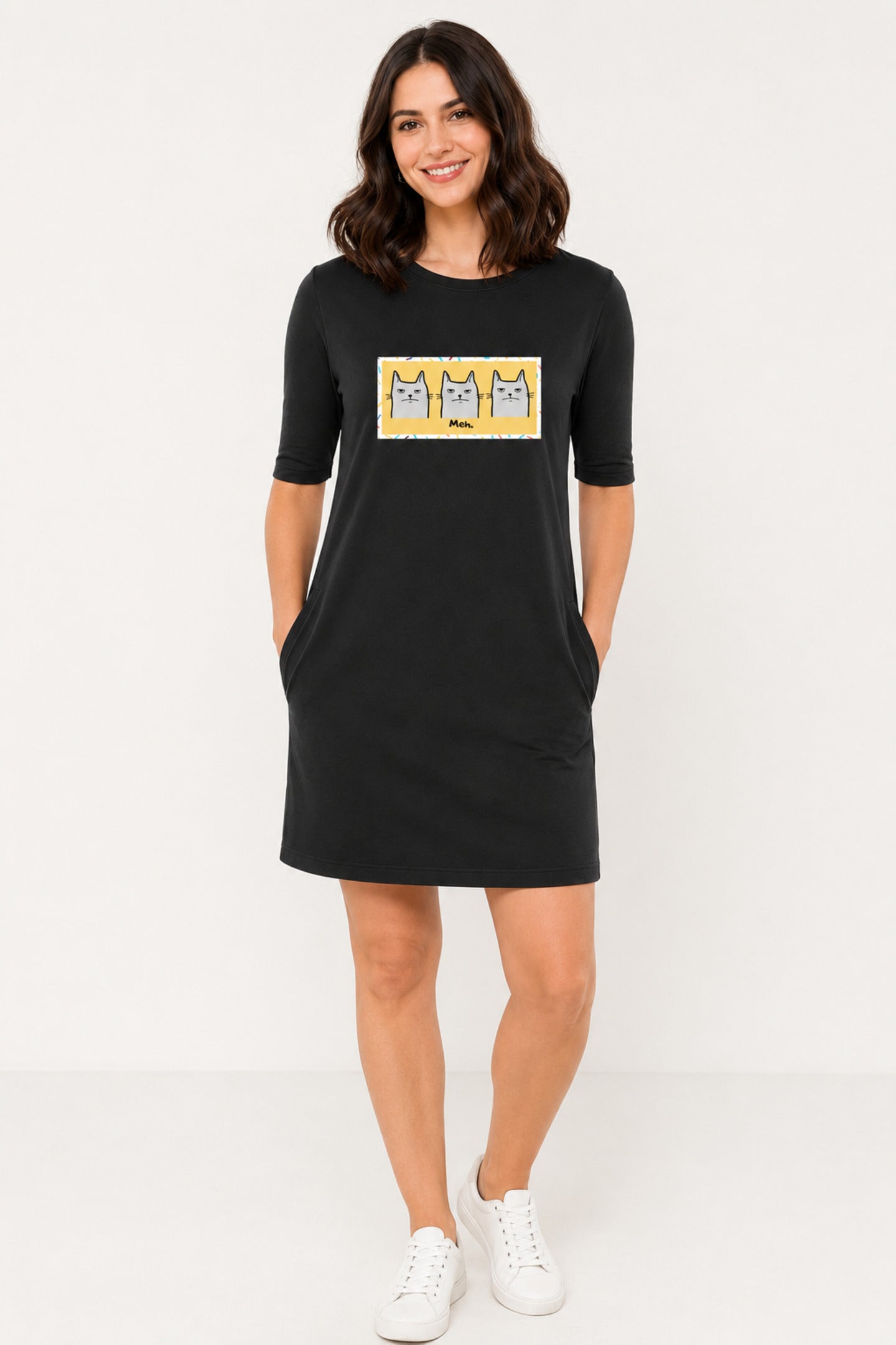 T-shirt Dress With Pockets - Meh Mondays (6 Colours) (Slim Fit)