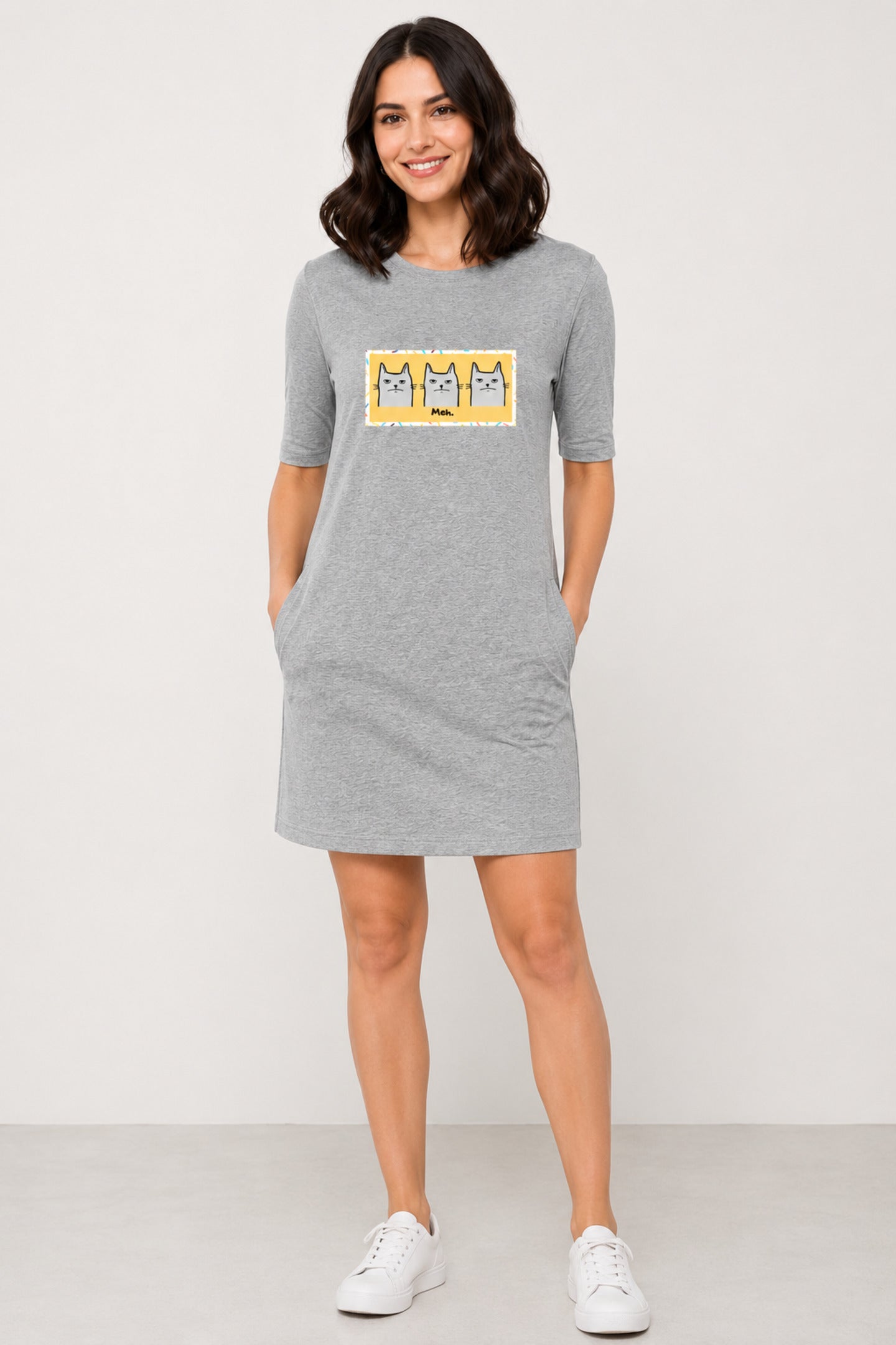 T-shirt Dress With Pockets - Meh Mondays (6 Colours) (Slim Fit)
