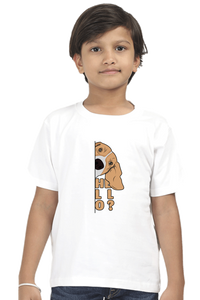 Round Neck T-Shirt (Boys) - Basset Hound Hello (10 Colours)