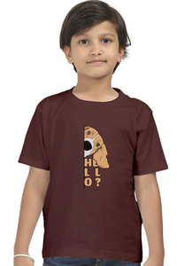 Round Neck T-Shirt (Boys) - Basset Hound Hello (10 Colours)