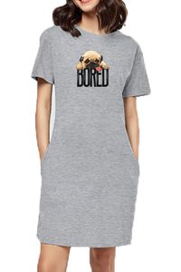 T-shirt Dress With Pockets - Bored Pug Baby (3 Colours)