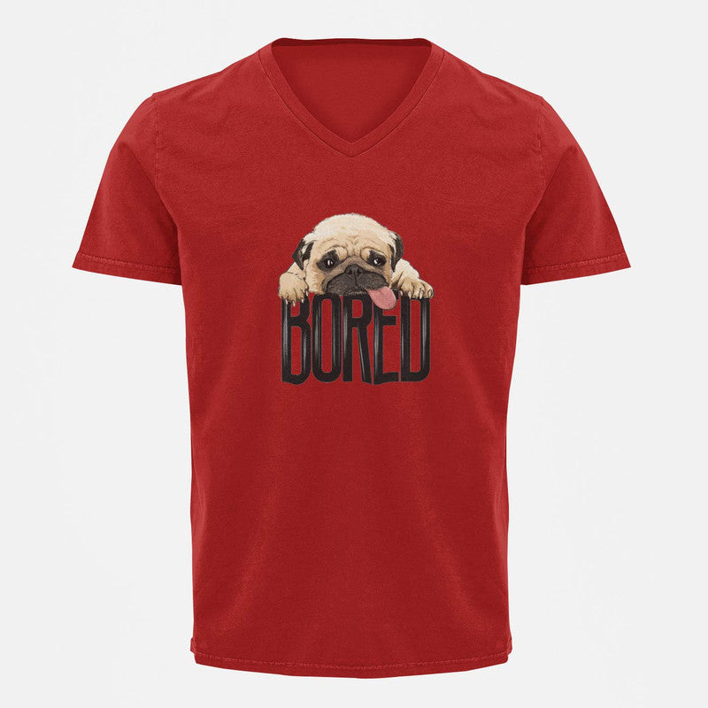 Stepevoli Clothing - V Neck T-Shirt (Men) - Bored Pug Baby (2 Colours)
