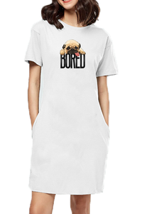 T-shirt Dress With Pockets - Bored Pug Baby (3 Colours)