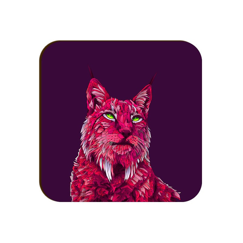 Stepevoli Coasters - Roar Of The Fuchsia Lion Square Coaster