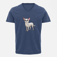 Stepevoli Clothing - V Neck T-Shirt (Men) - Chatty Chihuahua (5 Colours)