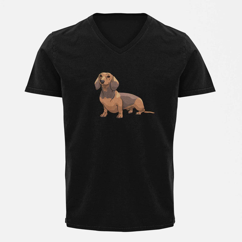 Stepevoli Clothing - V Neck T-Shirt (Men) - Dash Dash Dachshund (5 Colours)