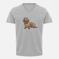 Stepevoli Clothing - V Neck T-Shirt (Men) - Dash Dash Dachshund (5 Colours)
