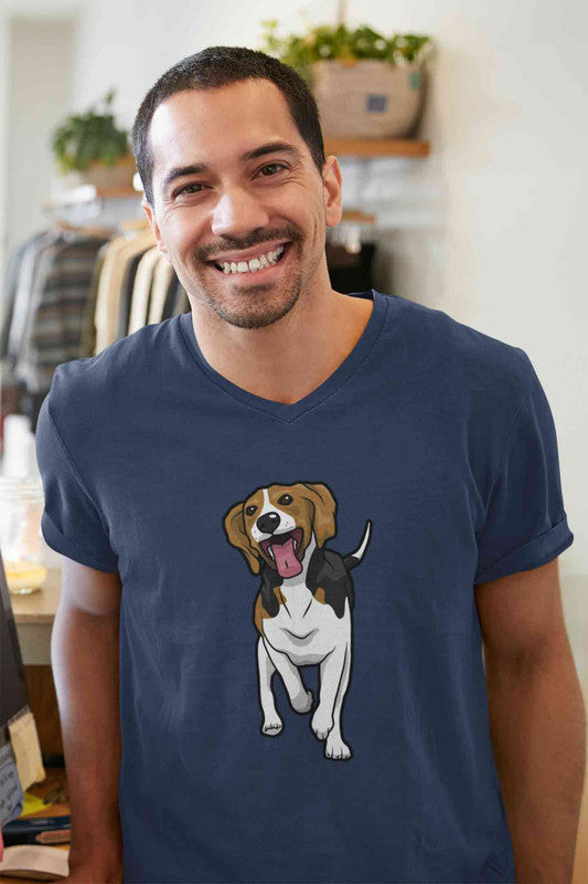 Stepevoli Clothing - V Neck T-Shirt (Men) - Fun Loving Beagle (5 Colours)