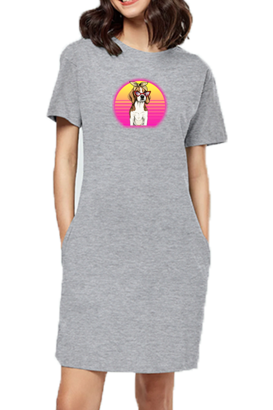 T-shirt Dress With Pockets - Lil Miss Beagle (6 Colours)