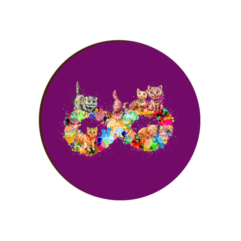Stepevoli Coasters - Infinity Cat Love Round Coaster
