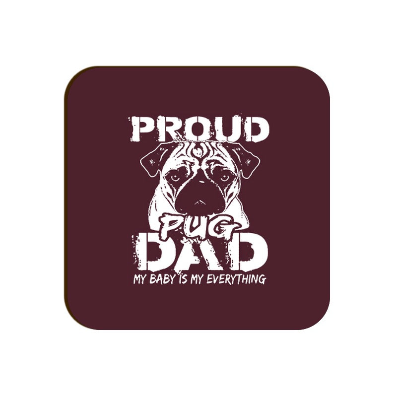 Stepevoli Coasters - Proud Pug Dad Square Coaster