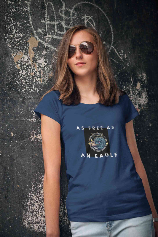 Stepevoli Clothing - Round Neck T-Shirt (Women) - As Free As An Eagle (12 Colours)