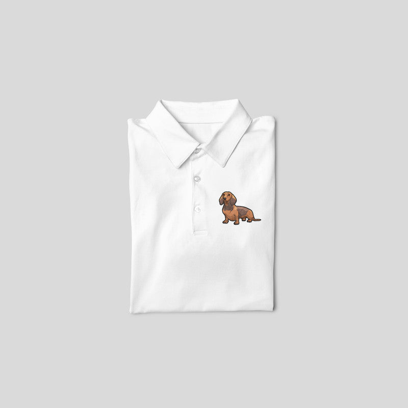 Stepevoli Clothing - Polo Neck T-Shirt (Men) - Dash Dash Dachshund (11 Colours)