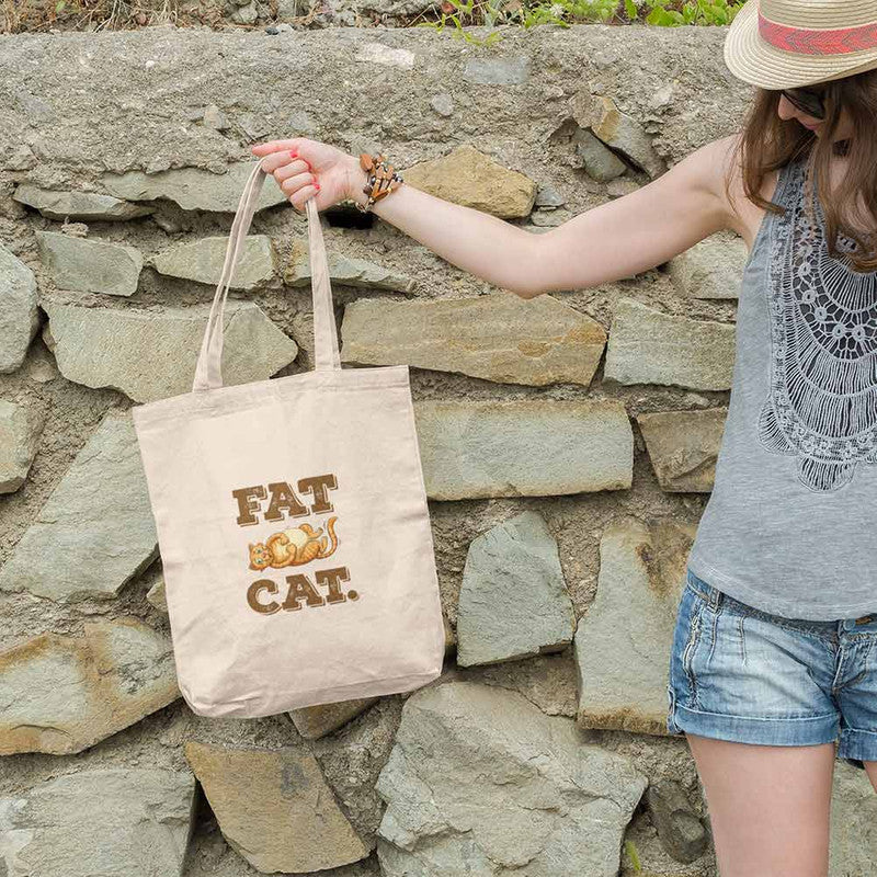 Stepevoli Tote Bags - Fat Cat Tote Bag
