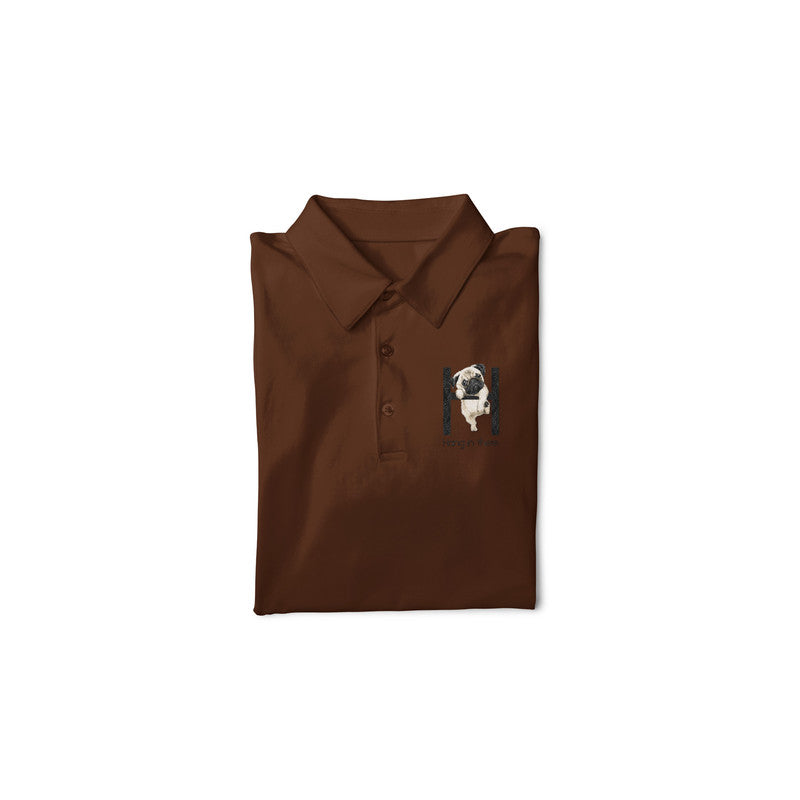Stepevoli Clothing - Polo Neck T-Shirt (Men) - Hang In There Pug (11 Colours)