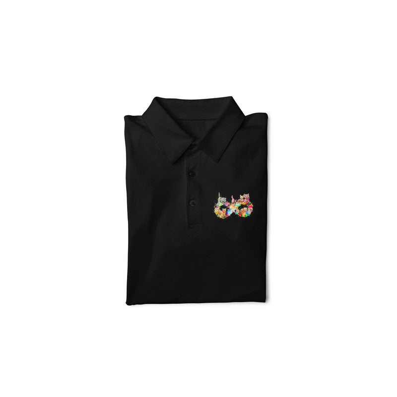 Stepevoli Clothing - Polo Neck T-Shirt (Men) - Infinity Cat Love (11 Colours)