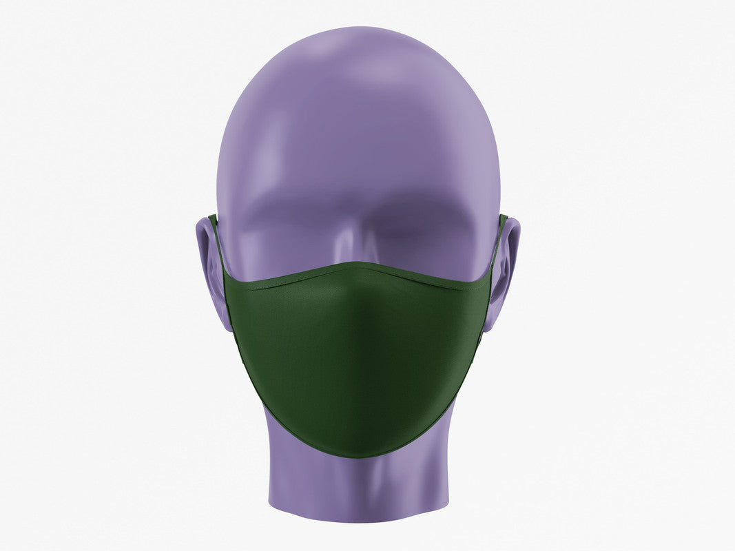 Stepevoli Face Mask - Plain Face Mask - Olive Green (Pack of 1, 3, 5, 10)