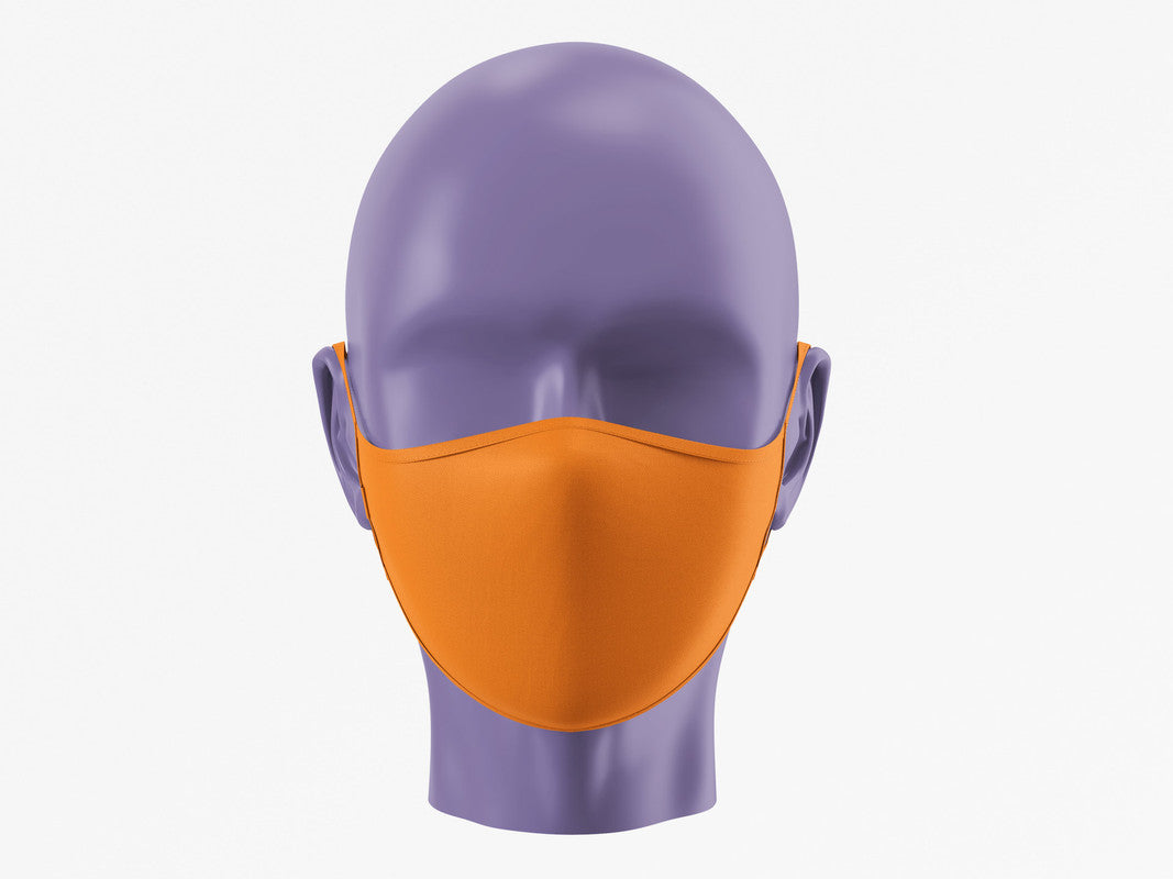 Stepevoli Face Mask - Plain Face Mask - Orange (Pack of 1, 3, 5, 10)