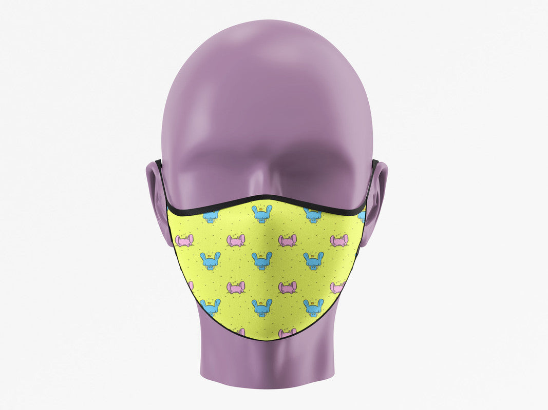 Stepevoli Face Mask - Psychedelic Bunny Face Mask (Pack of 1, 3, 5, 10)