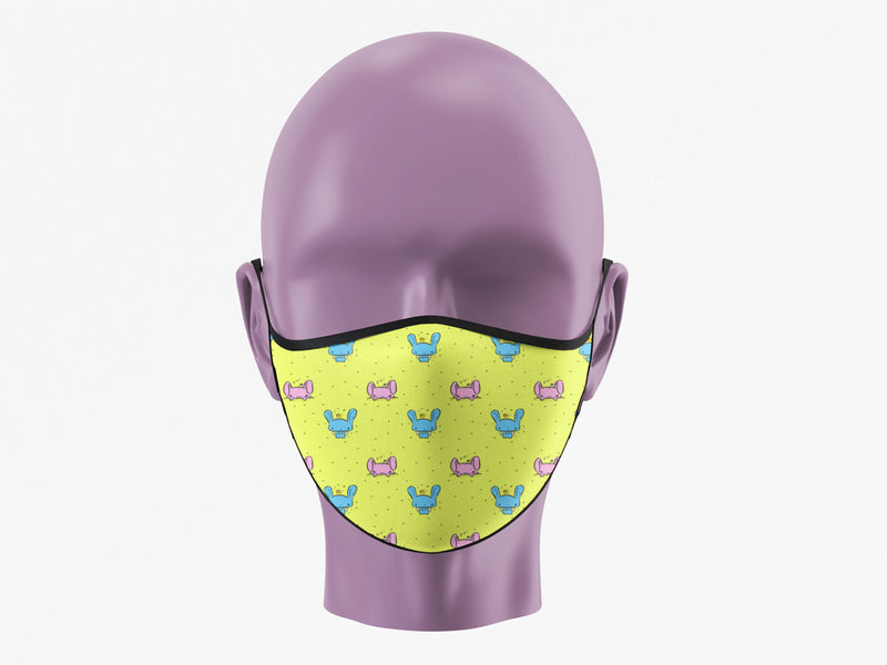 Stepevoli Face Mask - Psychedelic Bunny Face Mask (Pack of 1, 3, 5, 10)