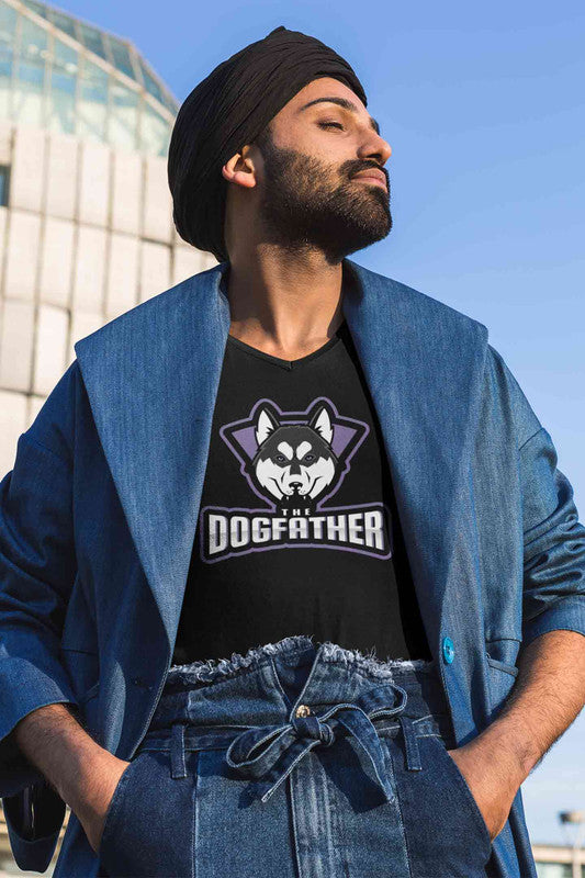 Stepevoli Clothing - V Neck T-Shirt (Men) - The Dogfather Husky (5 Colours)