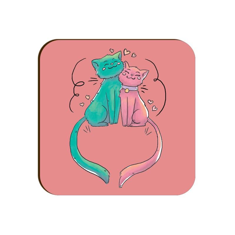 Stepevoli Coasters - Cats In Love Square Coaster