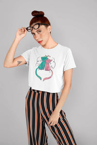 Stepevoli Clothing - Crop Top (Women) - Cats In Love (12 Colours)