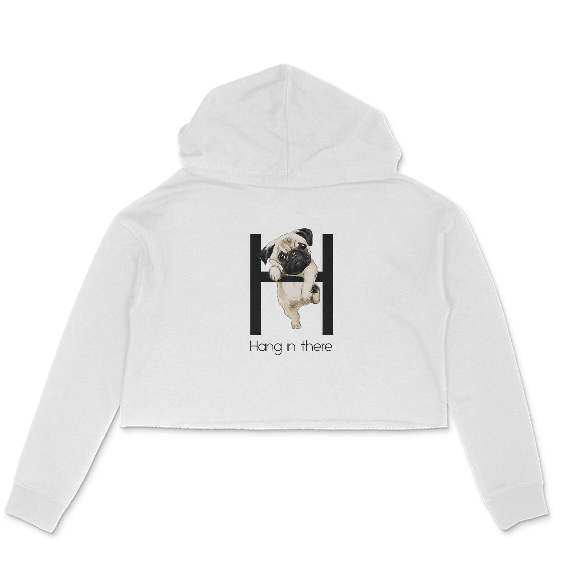 Stepevoli Clothing - Crop Hoodie (Women) - Hang In There Pug (5 Colours)