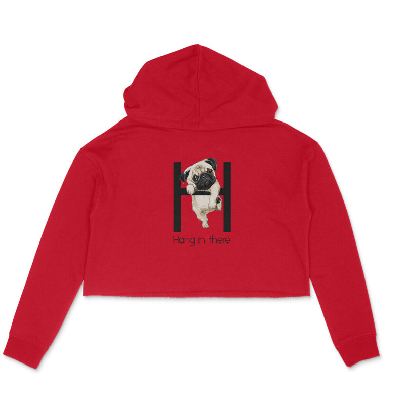 Stepevoli Clothing - Crop Hoodie (Women) - Hang In There Pug (5 Colours)
